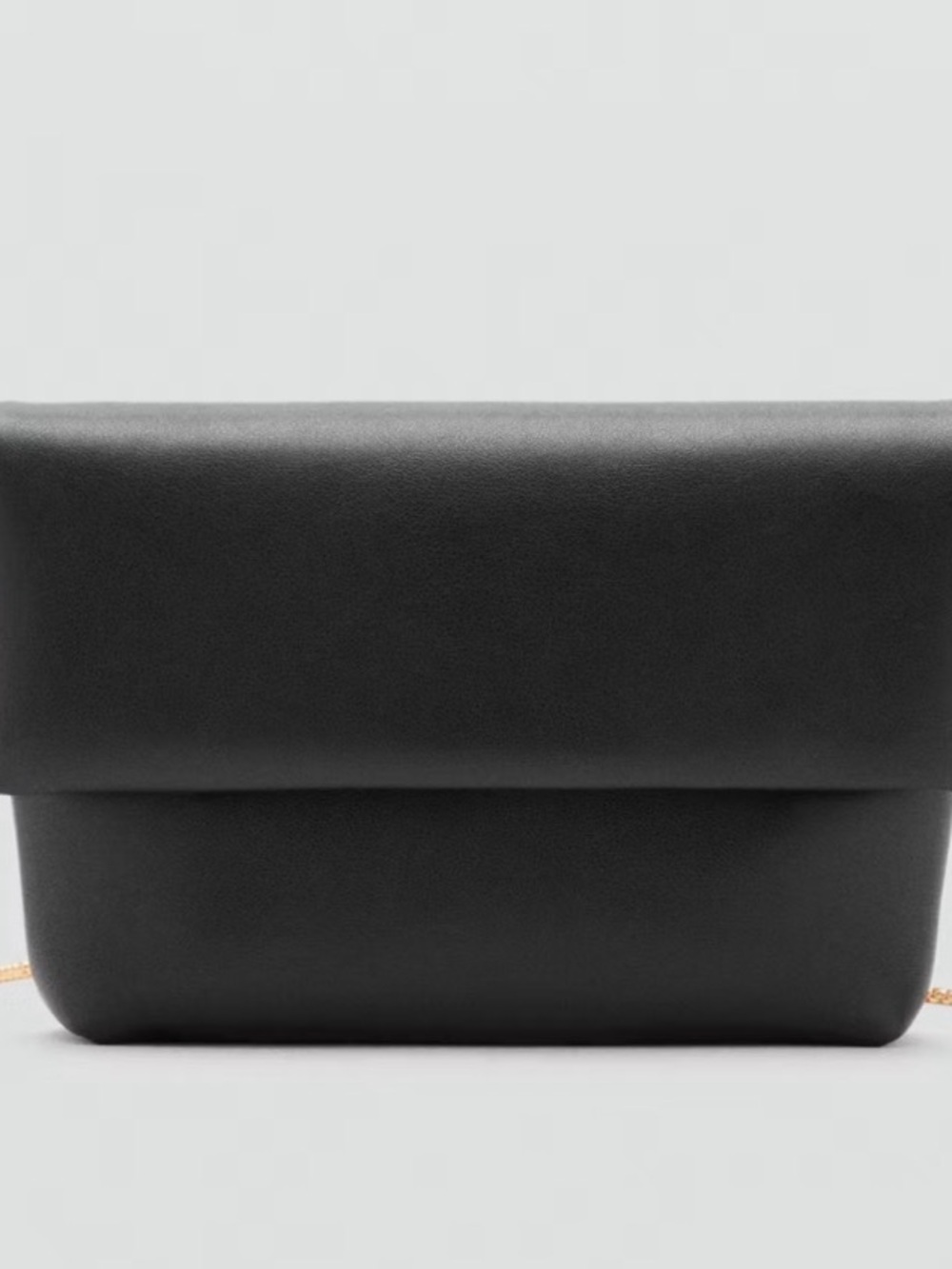 NWT! MANGO Envelope Minimalist Black Faux Leather Shoulder Bag